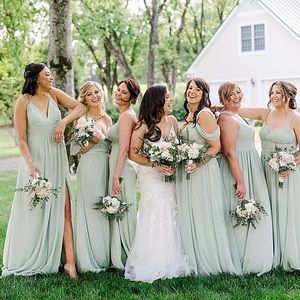 size 12 sage bridesmaid dress